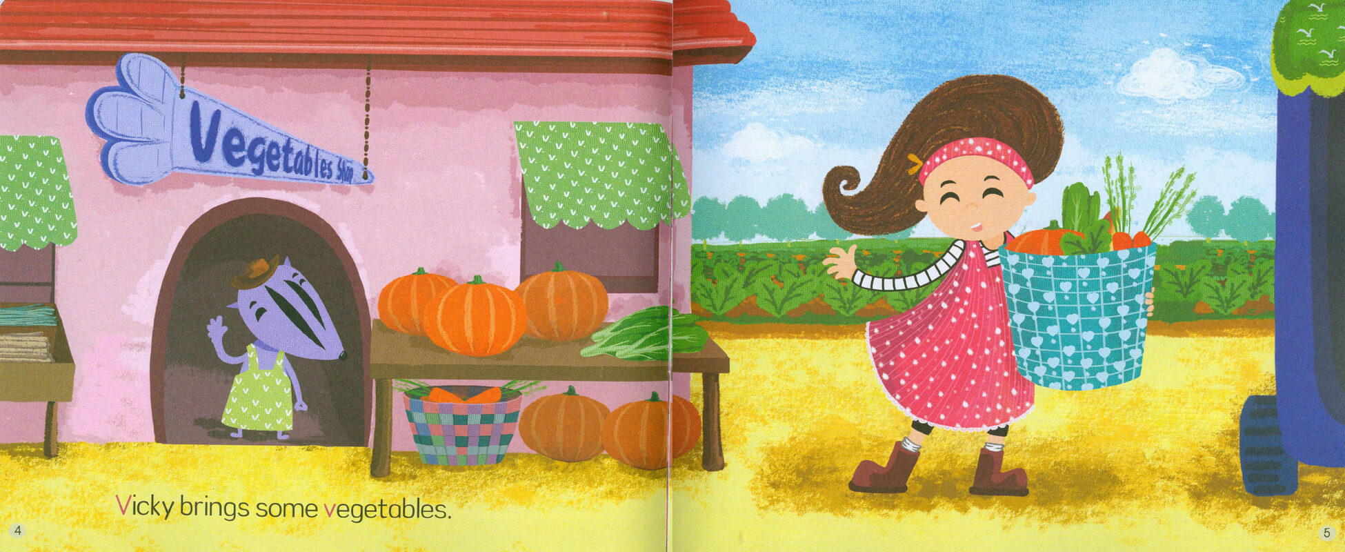 V Vicky visits a Village绘本故事第4页