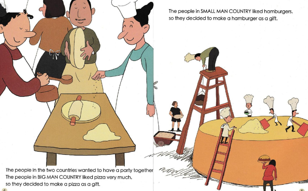 The biggest hamburger and the smallest pizza绘本故事第4页