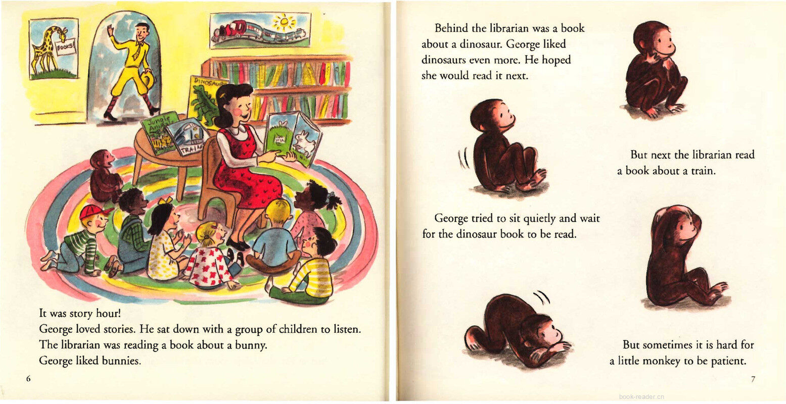 Curious George Visits the Library绘本故事第5页