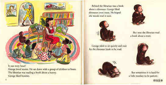 Curious George Visits the Library绘本故事第5页