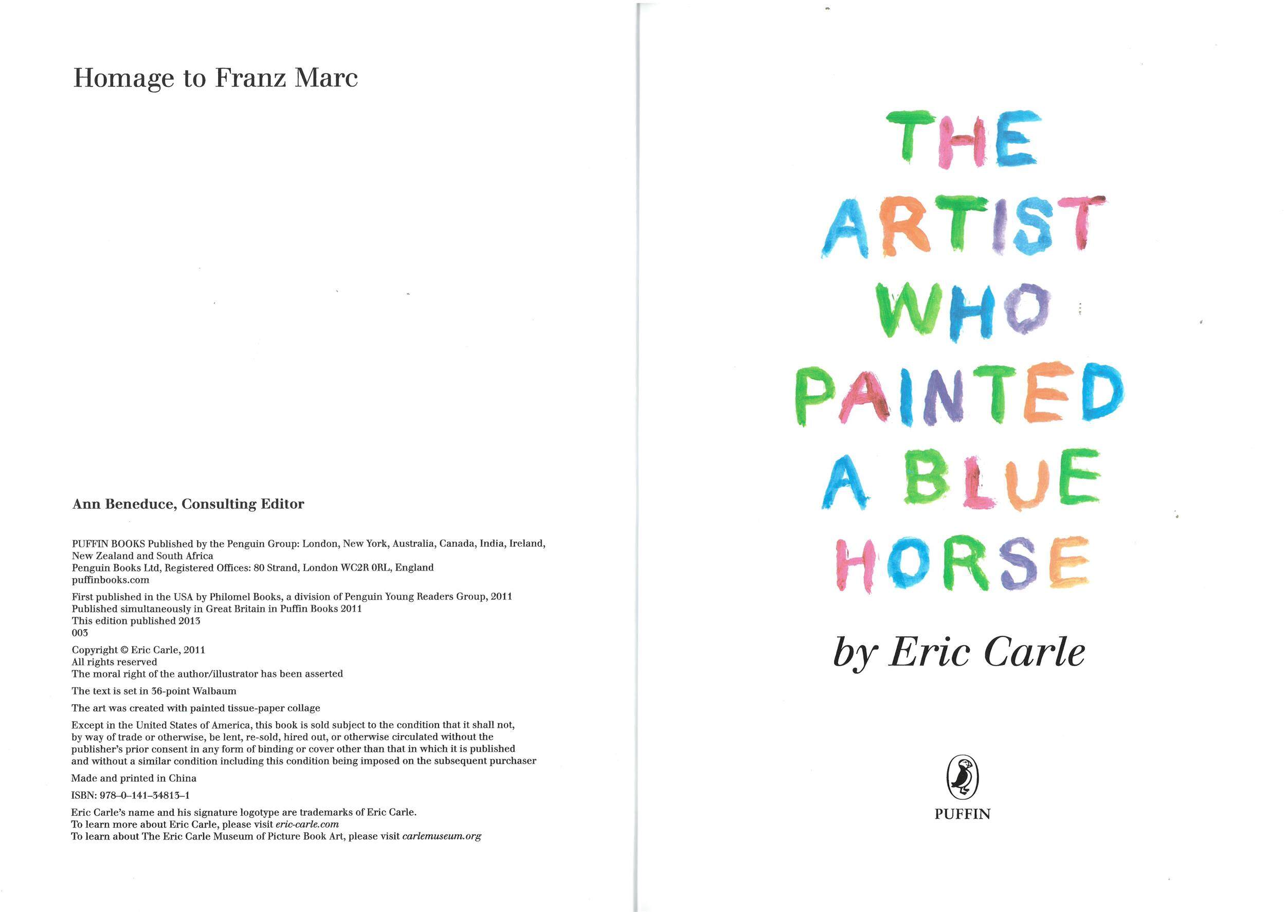 The Artist Who Painted a Blue Horse绘本故事第3页