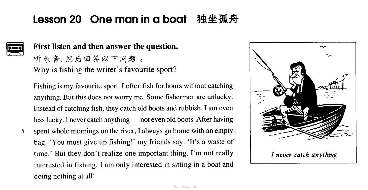 20 One man in a boat绘本故事第2页