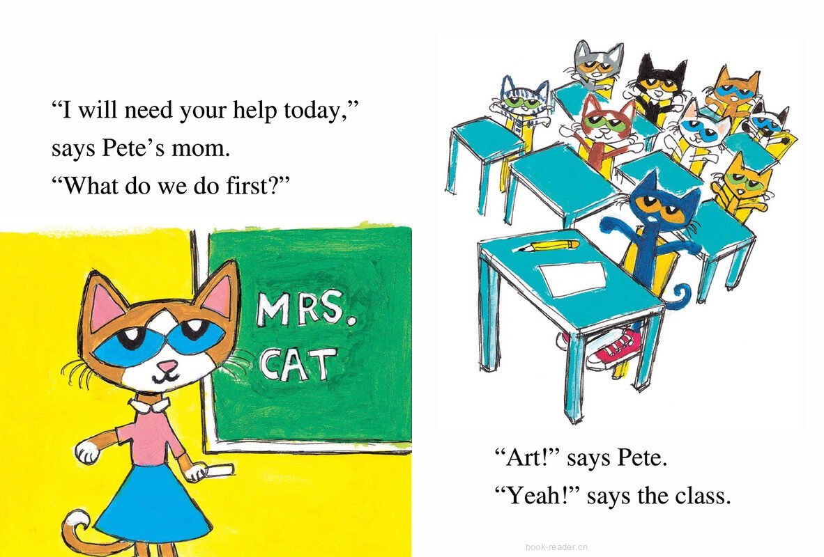 Pete the Cat and the Surprise Teacher绘本故事第5页