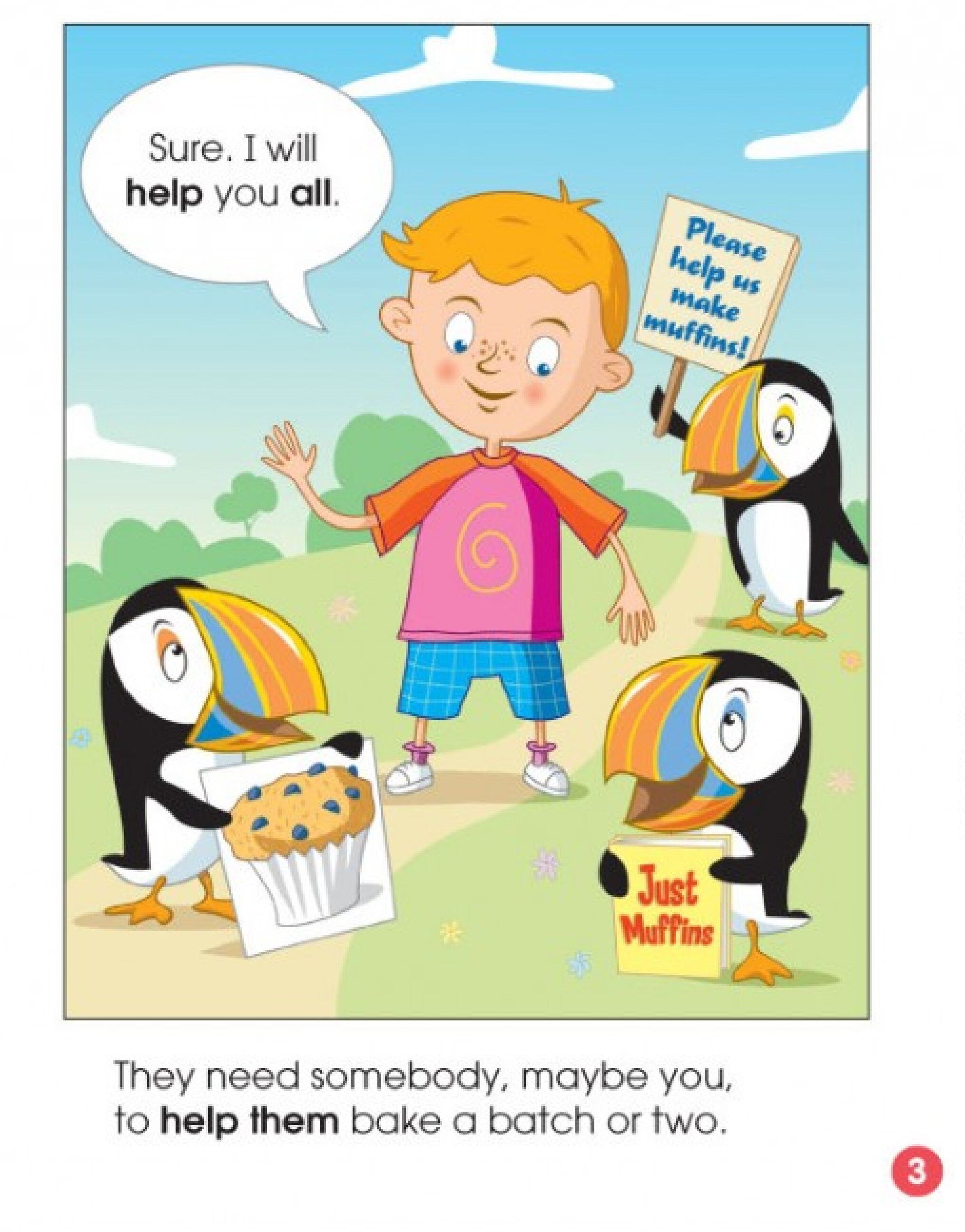 All Puffins Just Love Muffins绘本故事第3页