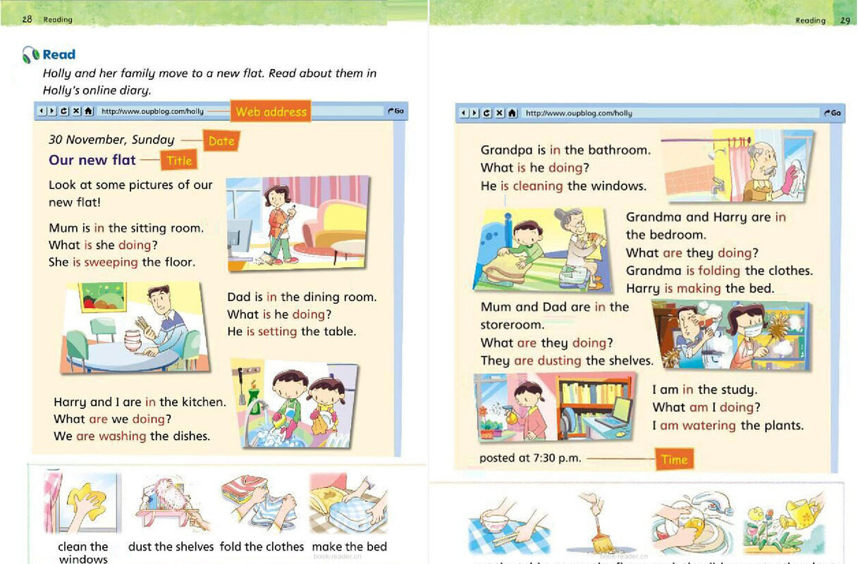 2A Unit 4 Our new flat绘本故事第3页