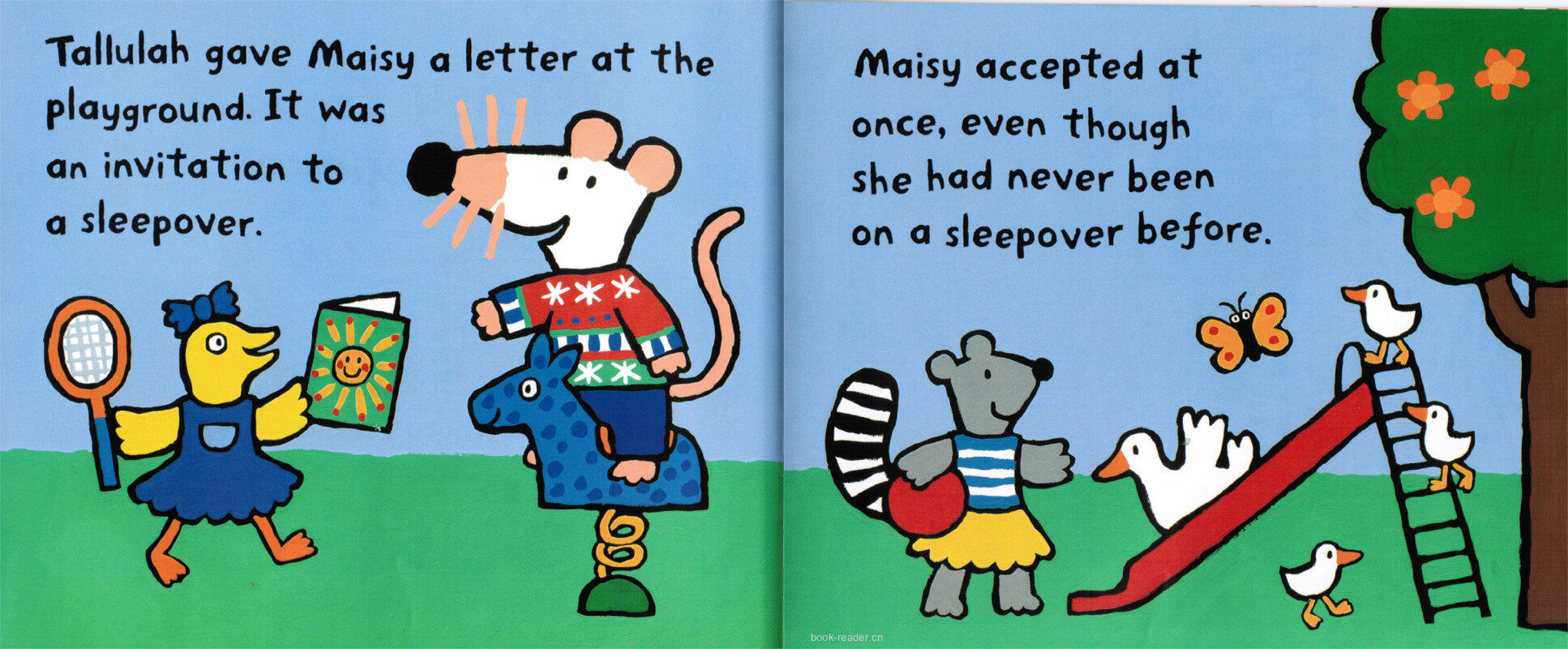 Maisy Goes on a Sleepover绘本故事第3页