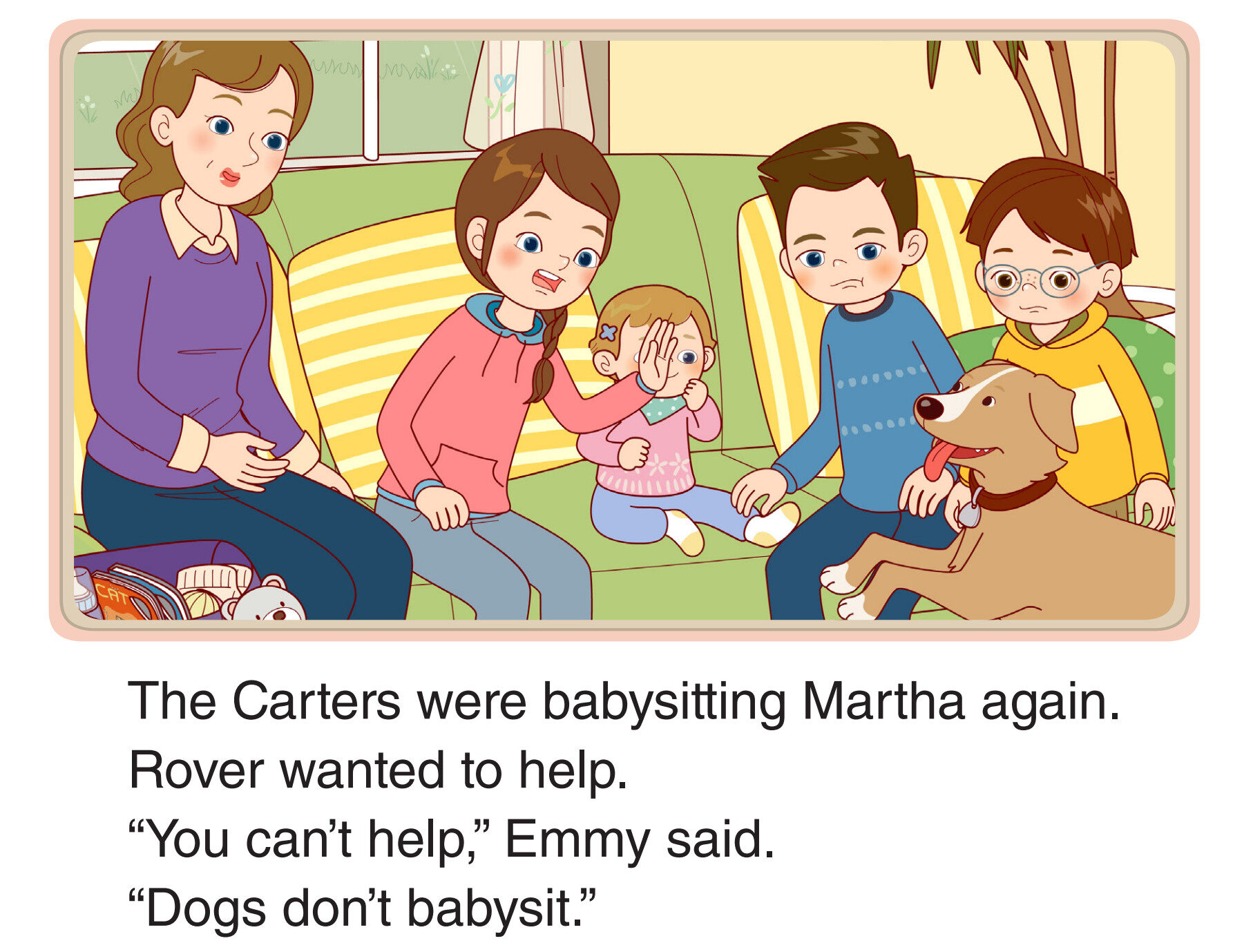 Babysitting with Rover绘本故事第2页