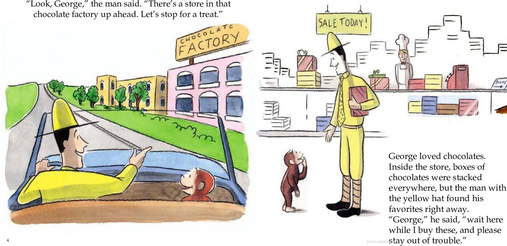 Curious George Goes to a Chocolate Factory绘本故事第4页