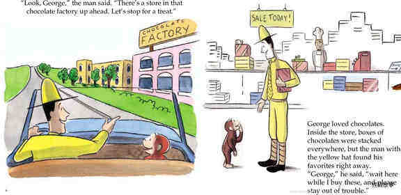 Curious George Goes to a Chocolate Factory绘本故事第4页