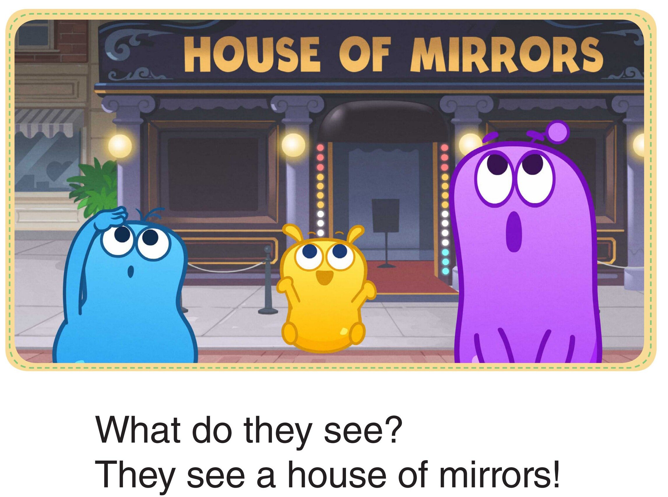 The Blobs in the House of Mirrors绘本故事第4页