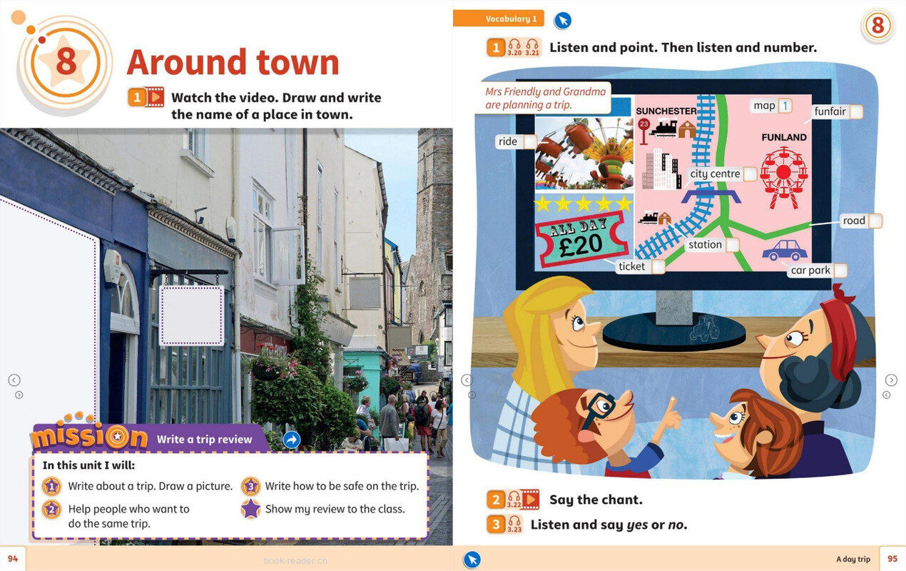 08 Around town绘本故事第2页