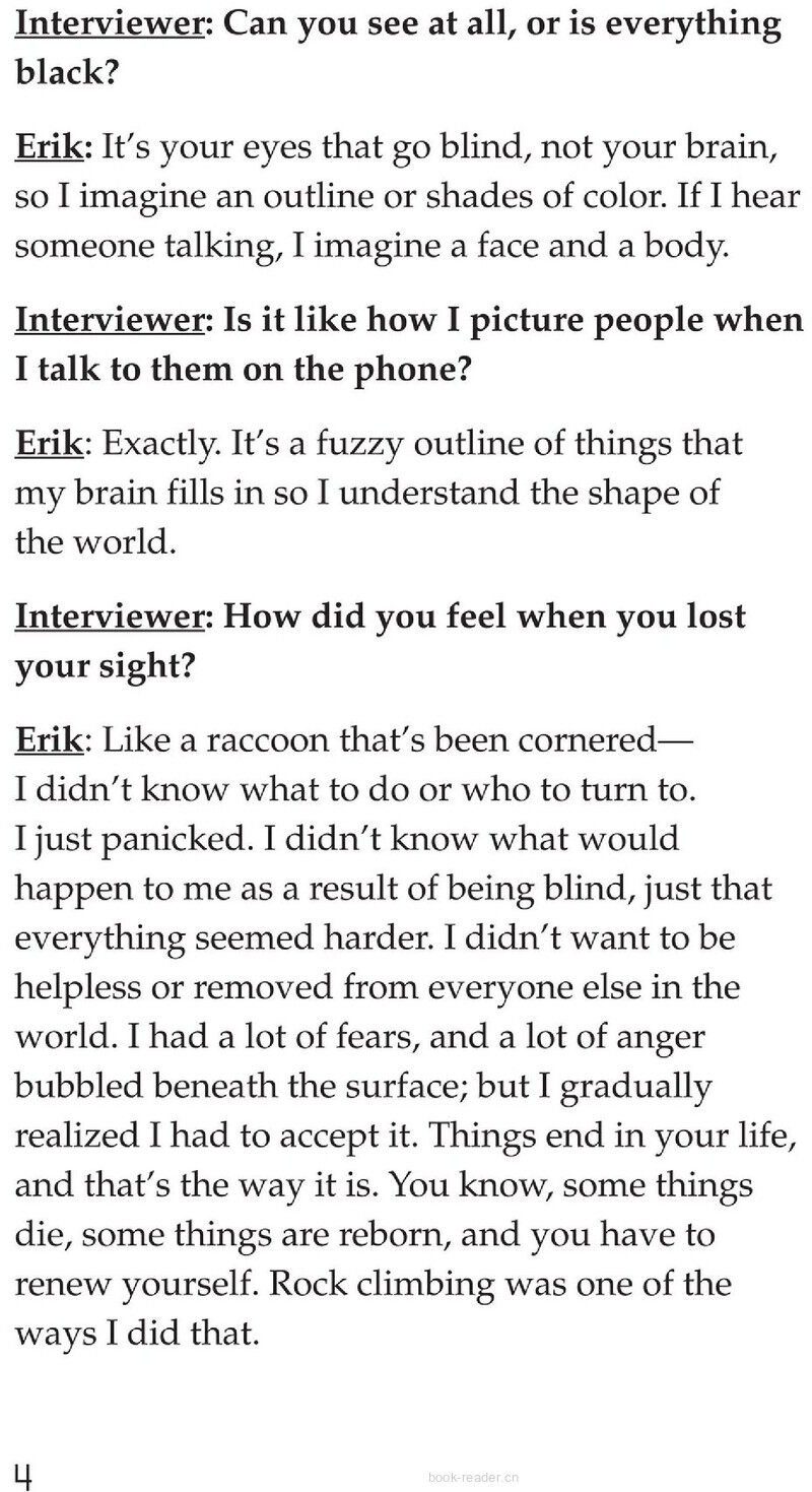 Climbing Mountains: An Interview with Erik Weihenmayer绘本故事第4页