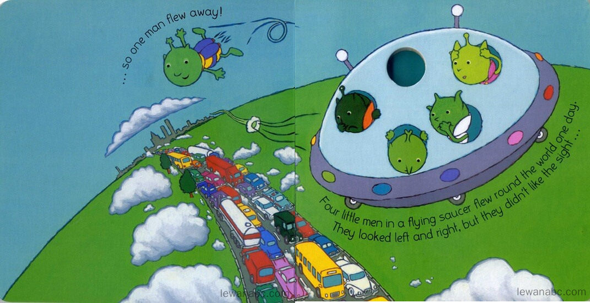 (4周)Five Little Men in a Flying Saucer绘本故事第4页