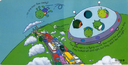 (4周)Five Little Men in a Flying Saucer绘本故事第4页