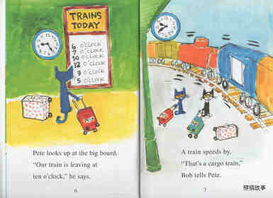 Pete the cat train trip绘本故事第4页