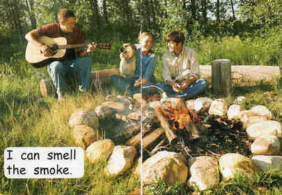 what can you smell？绘本故事第4页