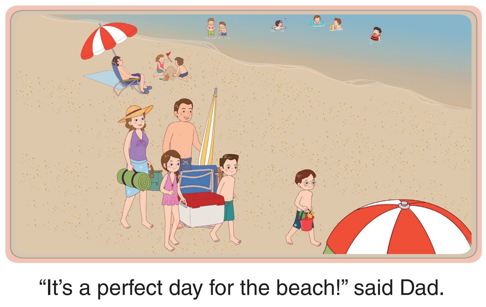 At the Beach绘本故事第3页