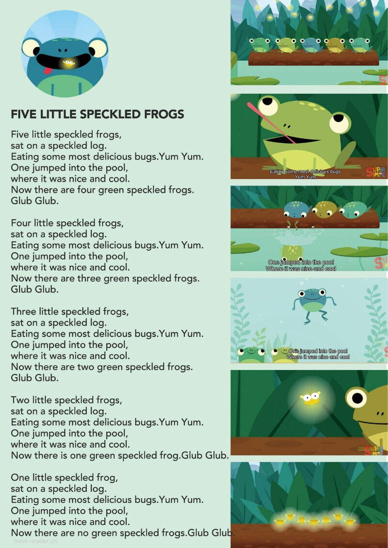 Five Little Speckled Frogs绘本故事第2页