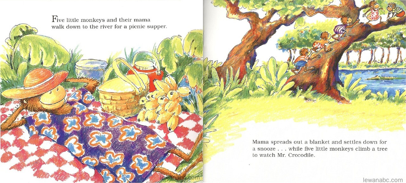 (14周)Five Little Monkeys Sitting in a Tree绘本故事第3页