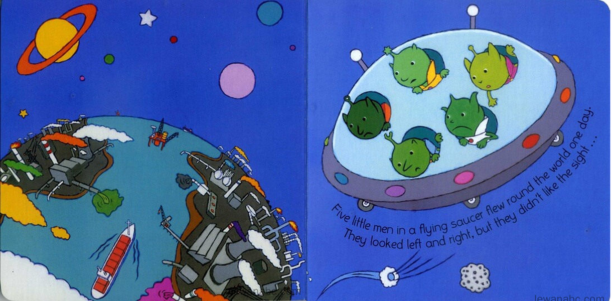 (4周)Five Little Men in a Flying Saucer绘本故事第3页
