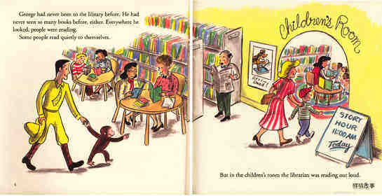 Curious George Visits the Library绘本故事第4页