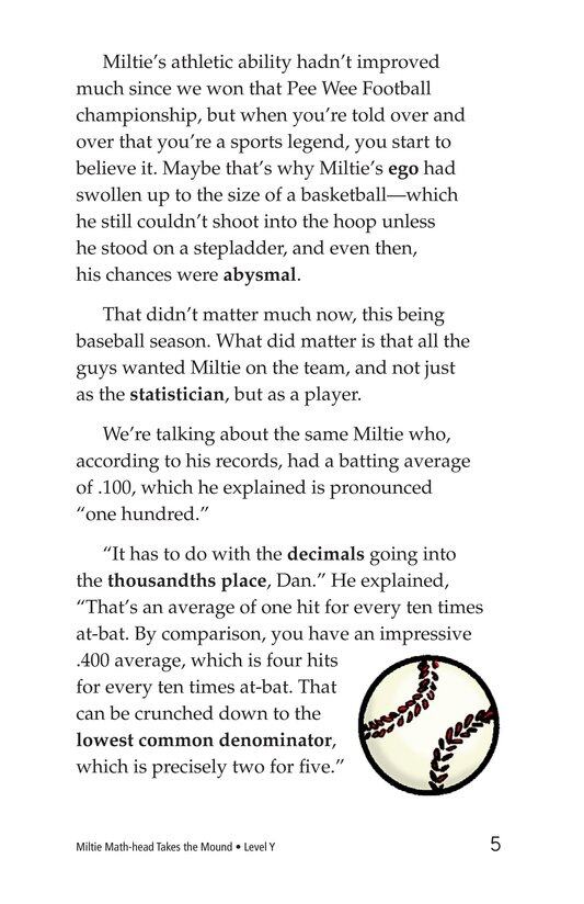 Miltie Math head Takes the Mound绘本故事第4页