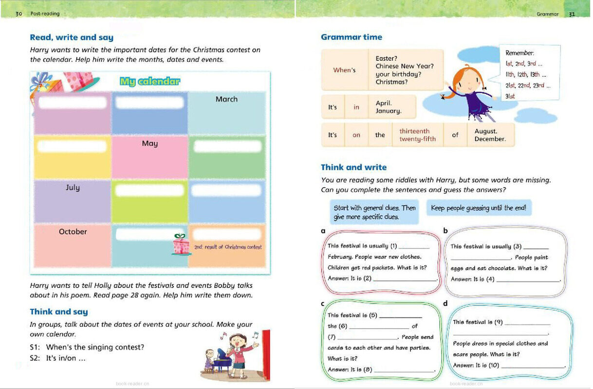 3A Unit 4 My calendar绘本故事第4页