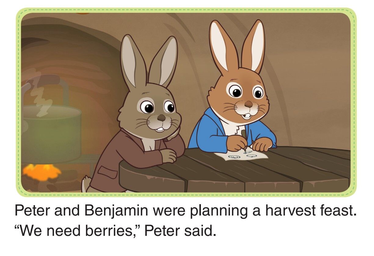 Peter and Benjamin Have a Feast 1_Gathering Nuts绘本故事第3页