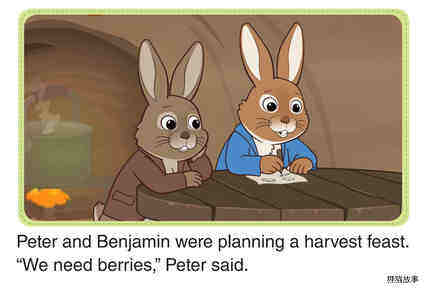 Peter and Benjamin Have a Feast 1_Gathering Nuts绘本故事第3页