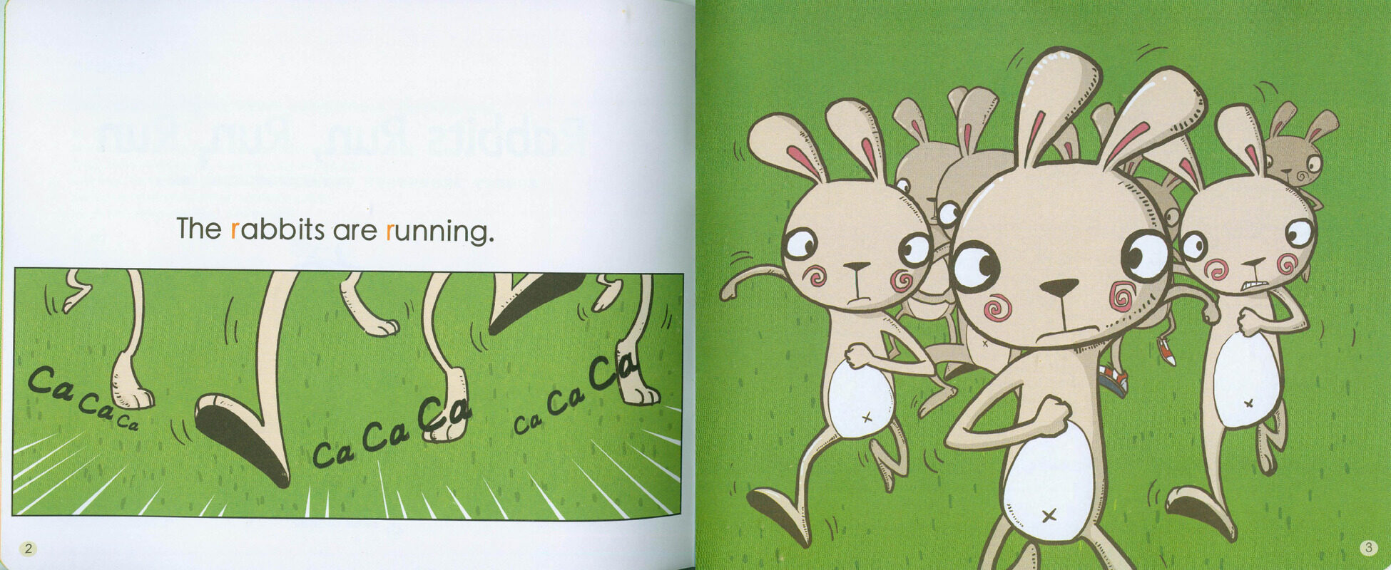 R Rabbits Run, Run, Run绘本故事第3页