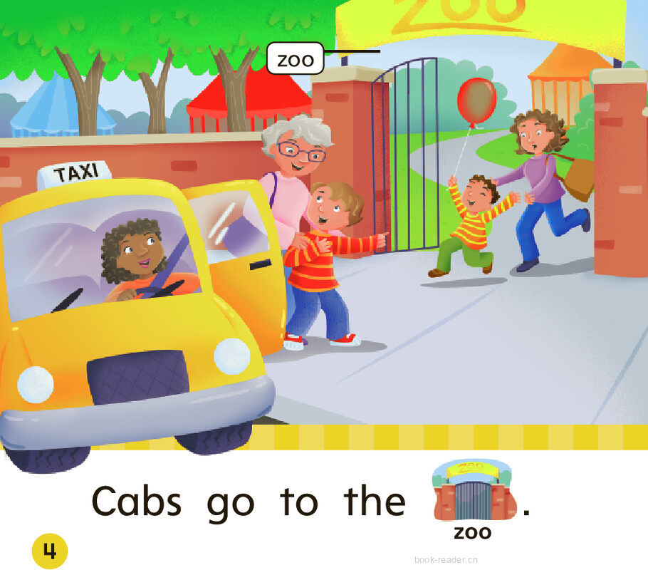 GK ELL U03W3 Going by Cab绘本故事第5页