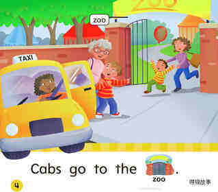 GK ELL U03W3 Going by Cab绘本故事第5页