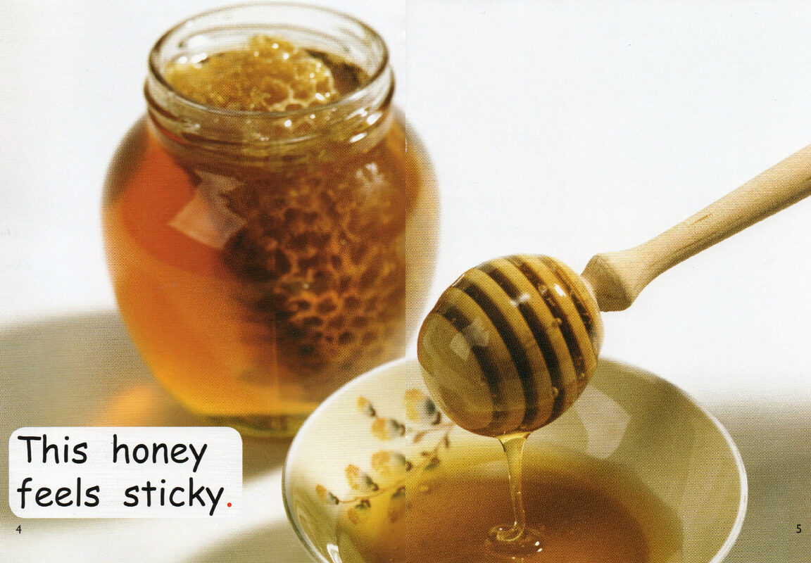 what feels sticky？绘本故事第4页