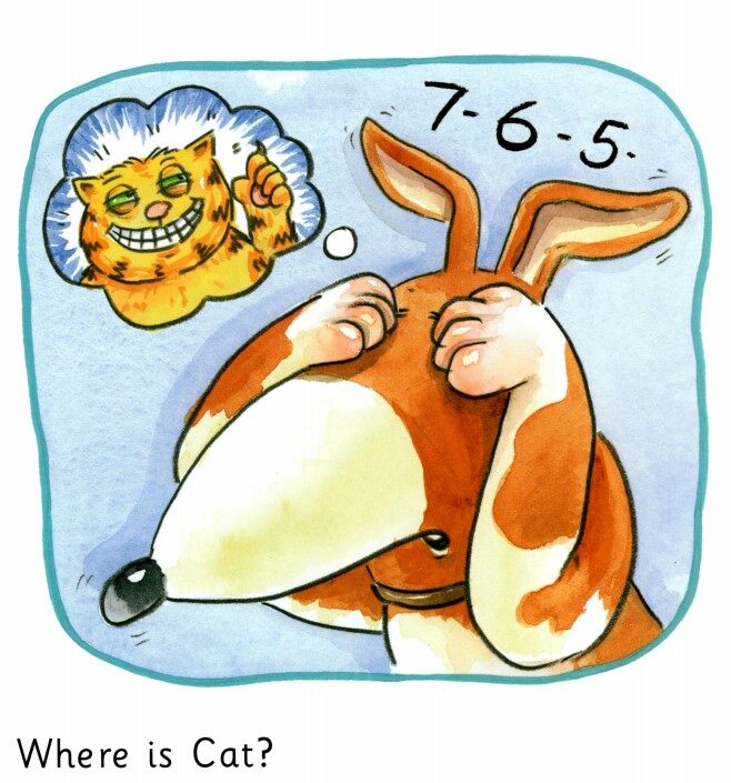 Cat and Dog play Hide and Seek绘本故事第3页