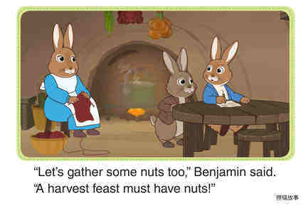 Peter and Benjamin Have a Feast 1_Gathering Nuts绘本故事第4页