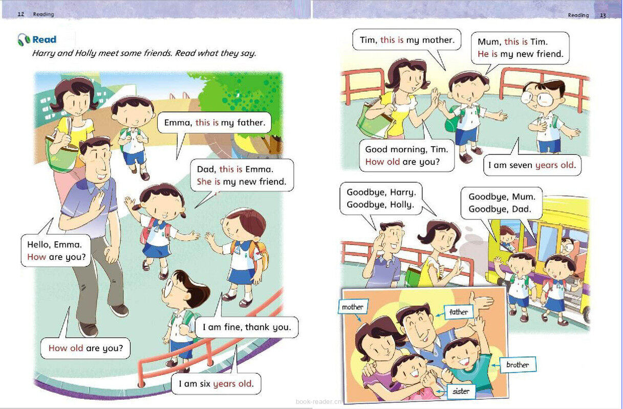 1A Unit 2 My new friends绘本故事第3页