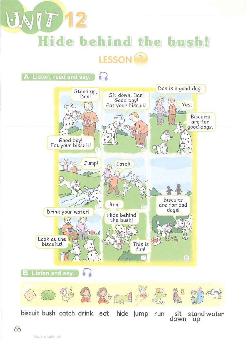 12 Hide behind the bush!绘本故事第2页