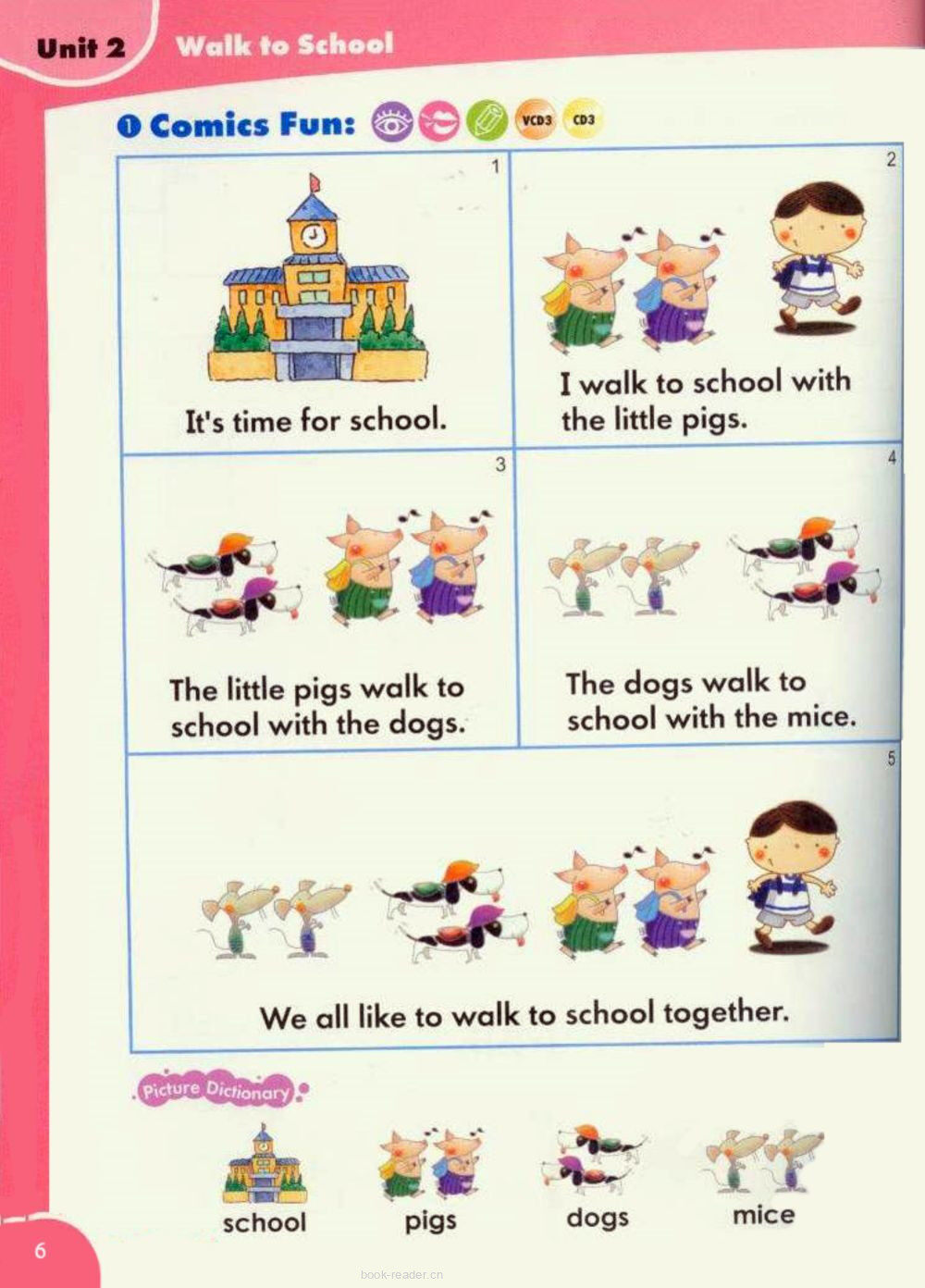 2 Walk to School绘本故事第2页