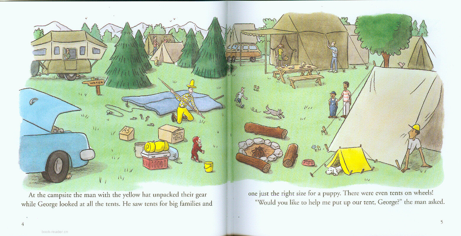 Curious George Goes Camping绘本故事第4页