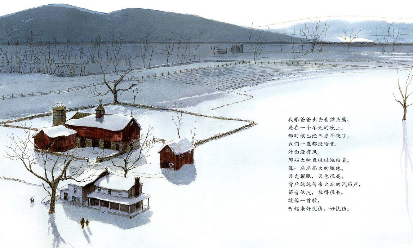 月下看猫头鹰绘本故事第2页