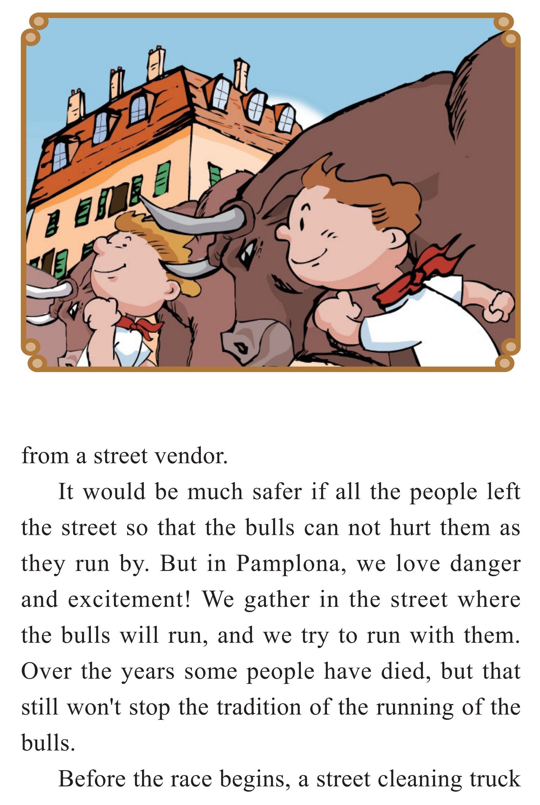 The Running of the Bulls绘本故事第5页