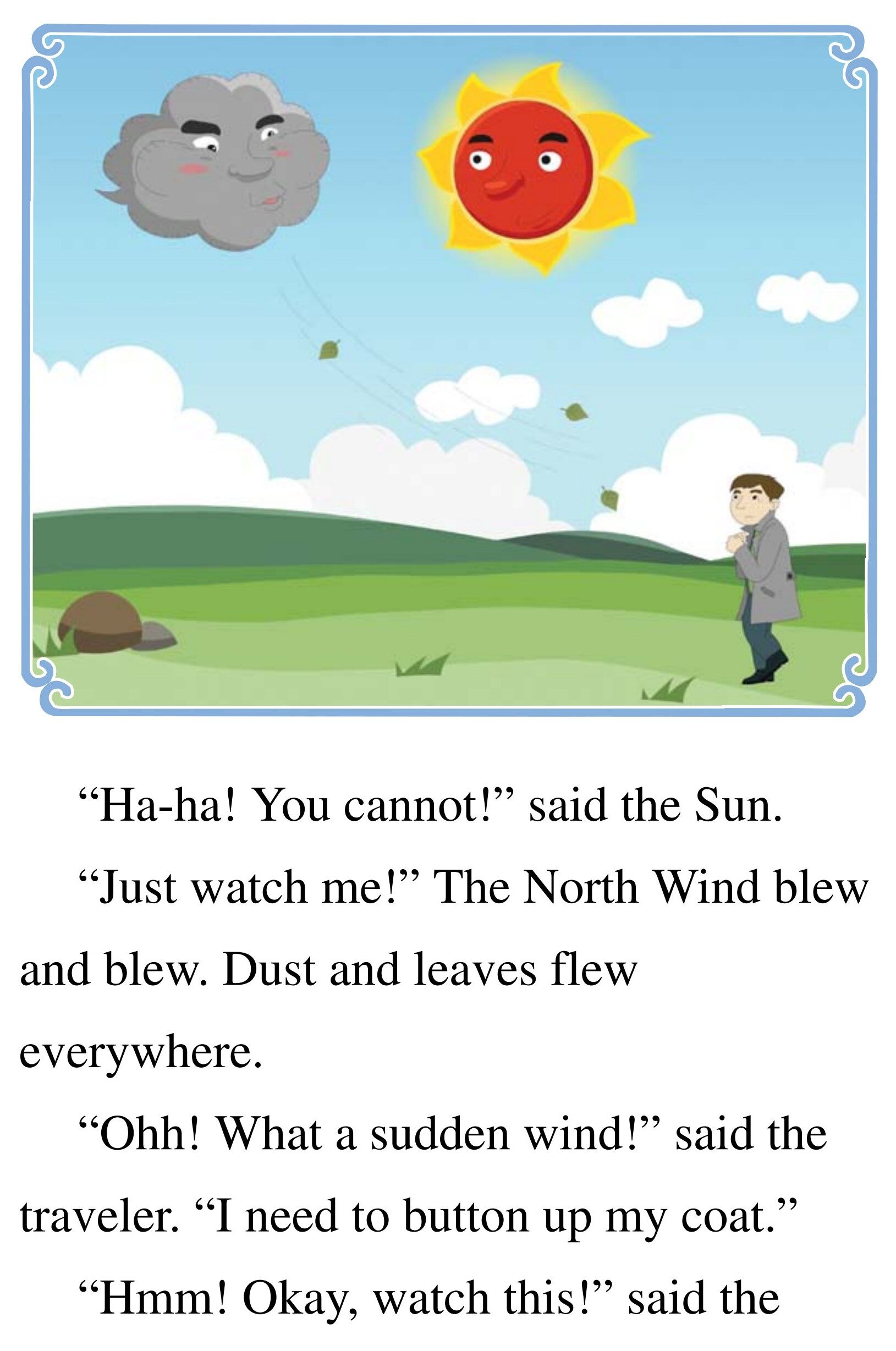 The North Wind and the Sun绘本故事第5页