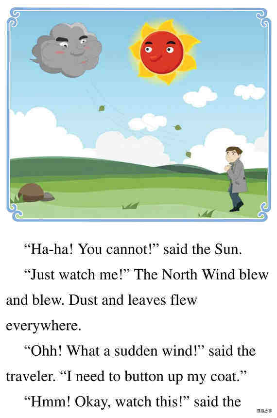 The North Wind and the Sun绘本故事第5页
