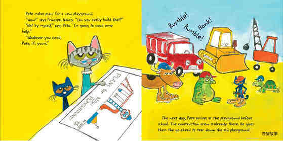 Pete the Cat  Construction Destruction绘本故事第4页