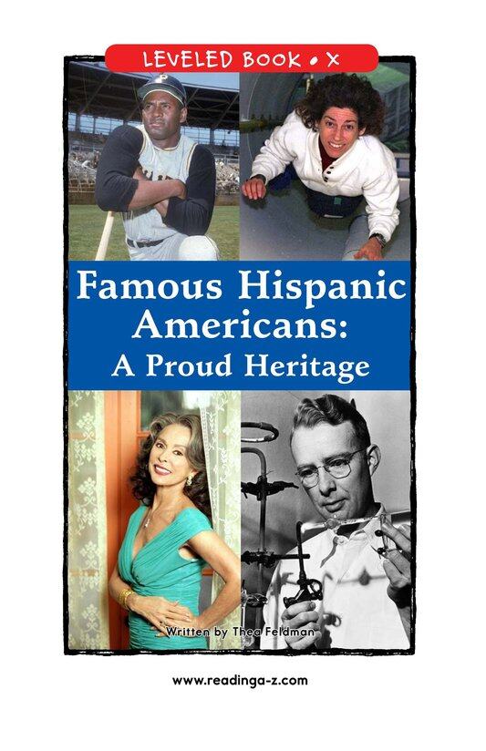 Famous Hispanic Americans A Proud Heritage绘本故事第2页