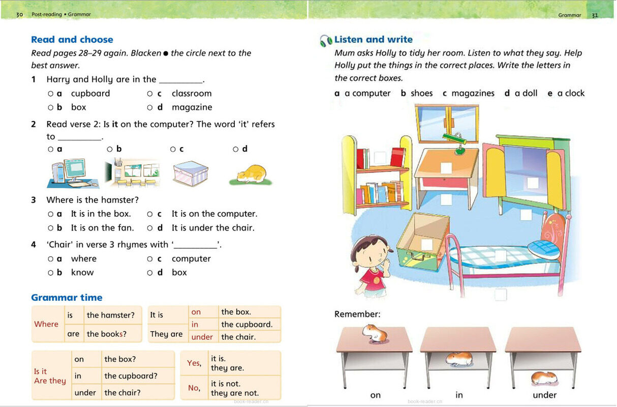 1B Unit 4 Where is the hamster?绘本故事第4页