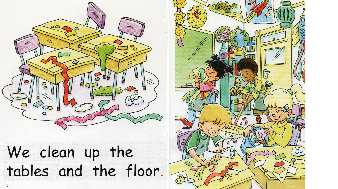 clean up time绘本故事第3页