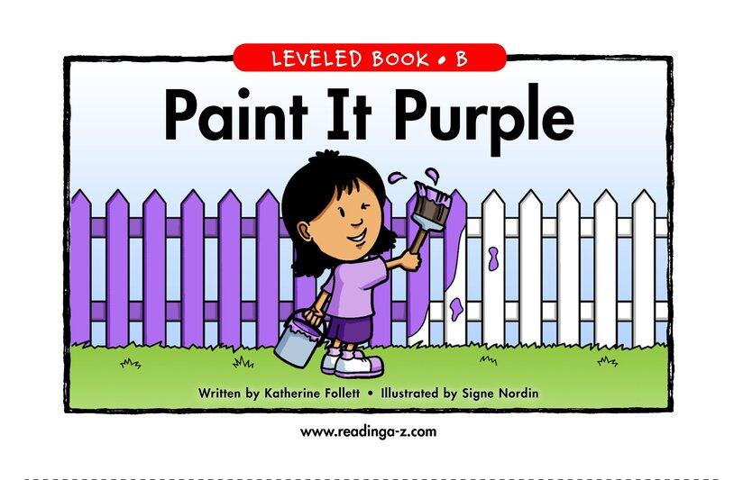 Paint It Purple绘本故事第2页