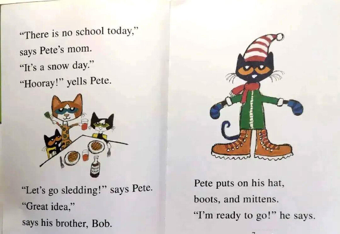 Pete The Cat Snow Daze绘本故事第4页